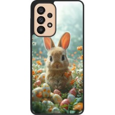 Coque Samsung Galaxy A33 5G - Silicone rigide noir Easter 2026 Rabbit in the garden