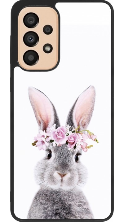 Coque Samsung Galaxy A33 5G - Silicone rigide noir Easter 2023 flower bunny
