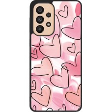 Coque Samsung Galaxy A33 5G - Silicone rigide noir Easter 2023 pink hearts