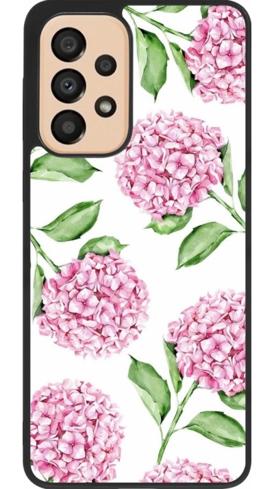 Samsung Galaxy A33 5G Case Hülle - Silikon schwarz Easter 2024 pink flowers