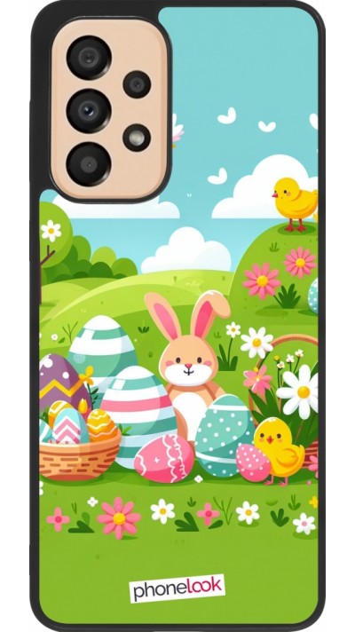 Coque Samsung Galaxy A33 5G - Silicone rigide noir Easter 2025 Green