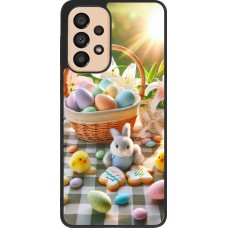 Coque Samsung Galaxy A33 5G - Silicone rigide noir Easter 2025 Panier Pâques