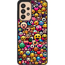 Samsung Galaxy A33 5G Case Hülle - Silikon schwarz Emoji Mix Farbe