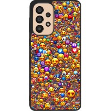 Samsung Galaxy A33 5G Case Hülle - Silikon schwarz Emoji gemischt