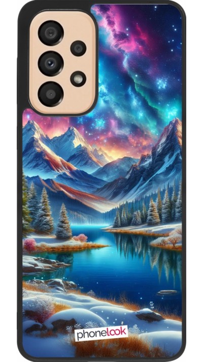 Samsung Galaxy A33 5G Case Hülle - Silikon schwarz Fantasiebergsee Himmel Sterne Samsung Galaxy A33 5G Case Hülle - Silikon schwarz Fantasiebergsee Himmel Sterne