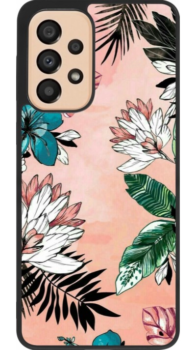 Samsung Galaxy A33 5G Case Hülle - Silikon schwarz Flowers Artprint