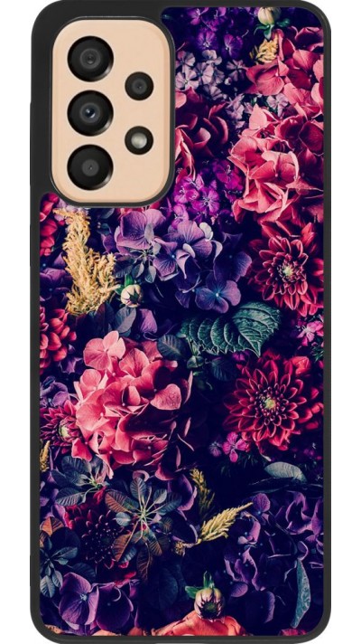 Hülle Samsung Galaxy A33 5G - Silikon schwarz Flowers Dark
