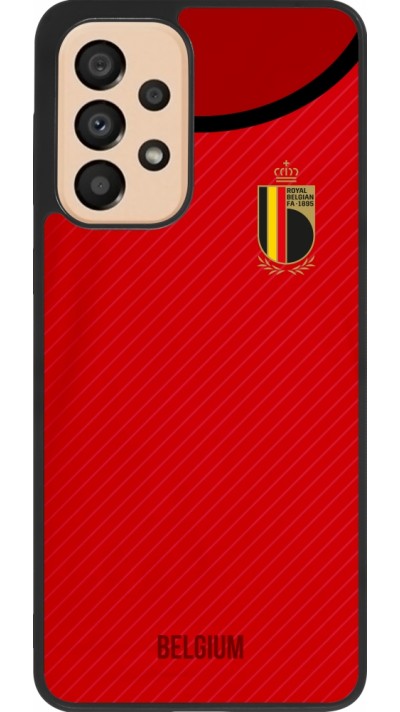 Coque Samsung Galaxy A33 5G - Silicone rigide noir Maillot de football Belgique 2022 personnalisable