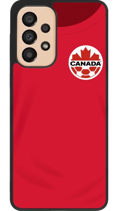 Coque Samsung Galaxy A33 5G - Silicone rigide noir Maillot de football Canada 2022 personnalisable