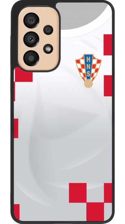 Coque Samsung Galaxy A33 5G - Silicone rigide noir Maillot de football Croatie 2022 personnalisable