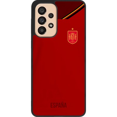 Coque Samsung Galaxy A33 5G - Silicone rigide noir Maillot de football Espagne 2022 personnalisable