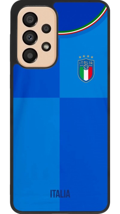 Coque Samsung Galaxy A33 5G - Silicone rigide noir Maillot de football Italie 2022 personnalisable