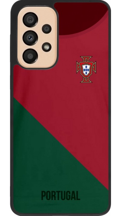 Coque Samsung Galaxy A33 5G - Silicone rigide noir Maillot de football Portugal 2022