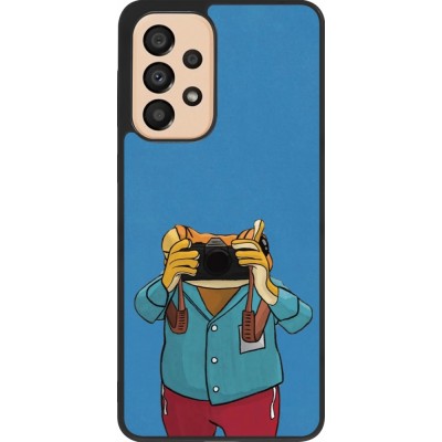 Coque Samsung Galaxy A33 5G - Silicone rigide noir Frog with camera DTMF