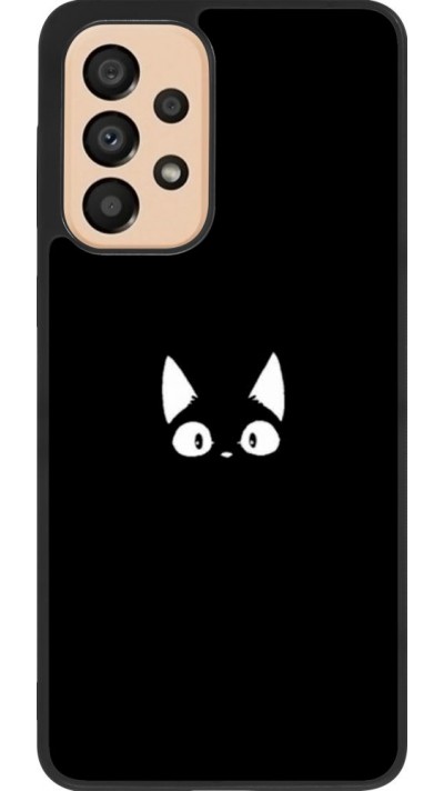 Hülle Samsung Galaxy A33 5G - Silikon schwarz Funny cat on black