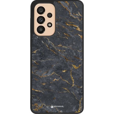 Coque Samsung Galaxy A33 5G - Silicone rigide noir Grey Gold Marble
