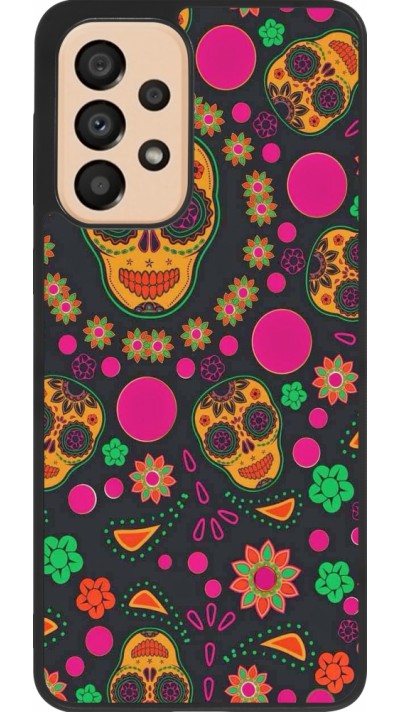 Coque Samsung Galaxy A33 5G - Silicone rigide noir Halloween 22 colorful mexican skulls