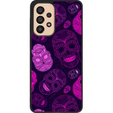 Samsung Galaxy A33 5G Case Hülle - Silikon schwarz Halloween 2023 pink skulls