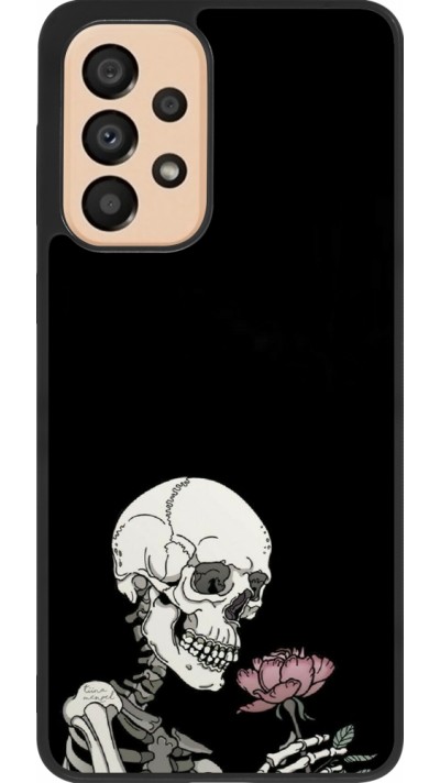 Coque Samsung Galaxy A33 5G - Silicone rigide noir Halloween 2023 rose and skeleton