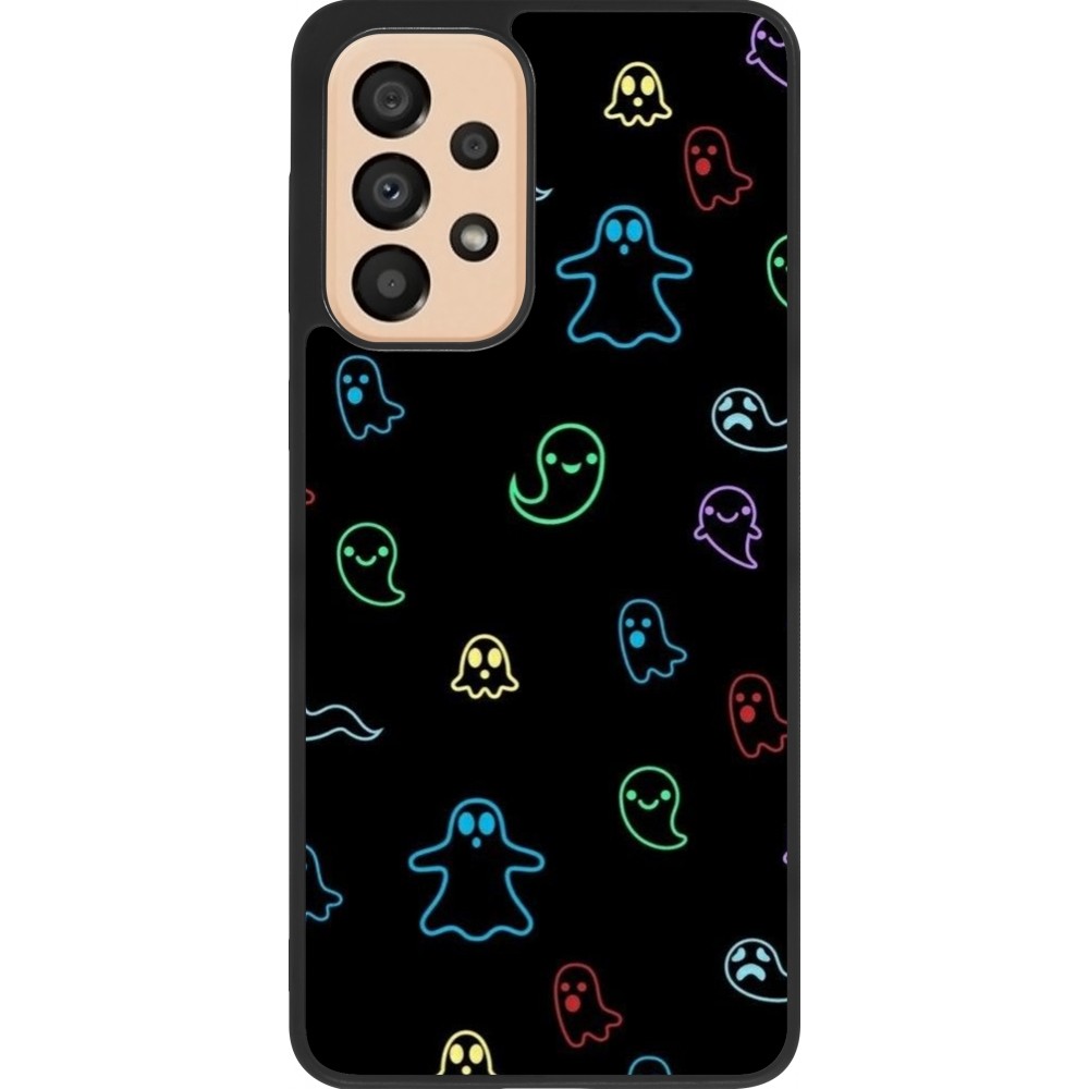 Samsung Galaxy A33 5G Case Hülle - Silikon schwarz Halloween 2024 colorful ghosts