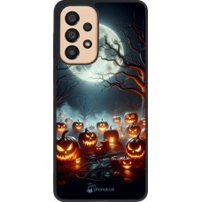 Samsung Galaxy A33 5G Case Hülle - Silikon schwarz Halloween 2024 Viele Kuerbisse