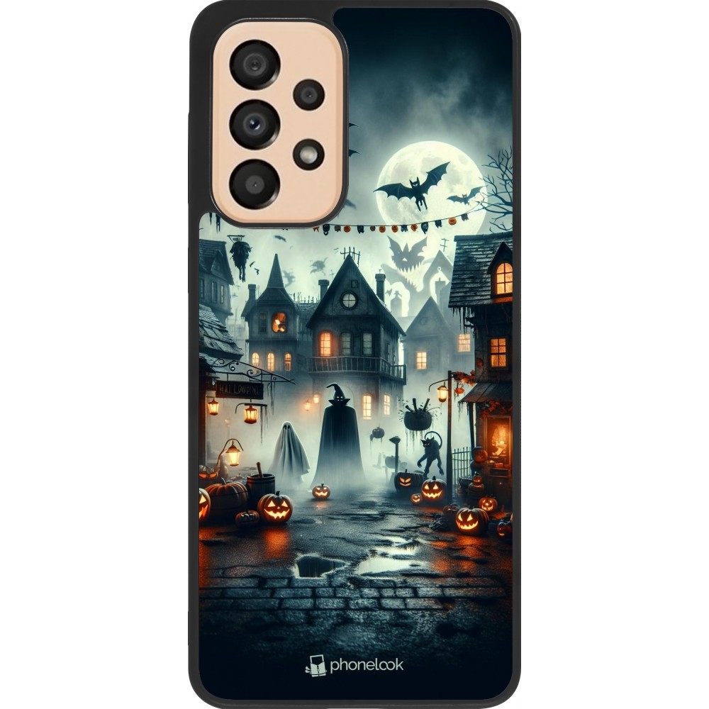 Samsung Galaxy A33 5G Case Hülle - Silikon schwarz Halloween Spukstadt