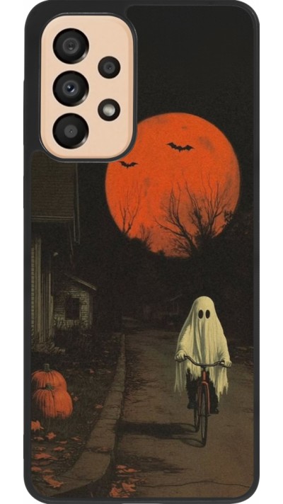 Coque Samsung Galaxy A33 5G - Silicone rigide noir Halloween 2025 Ghost on a bicycle