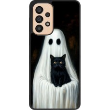 Coque Samsung Galaxy A33 5G - Silicone rigide noir Halloween 2025 Ghost with black cat
