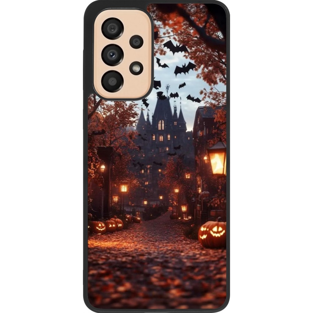 Coque Samsung Galaxy A33 5G - Silicone rigide noir Halloween 2025 Haunted house
