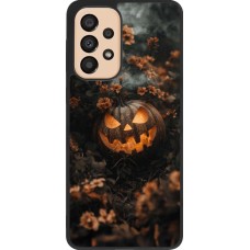 Coque Samsung Galaxy A33 5G - Silicone rigide noir Halloween 2025 Pumpkin with flowers