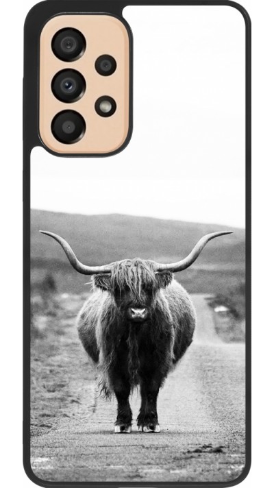 Coque Samsung Galaxy A33 5G - Silicone rigide noir Highland cattle