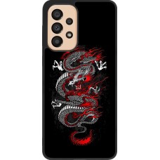 Samsung Galaxy A33 5G Case Hülle - Silikon schwarz Japanese style Dragon Tattoo Red Black