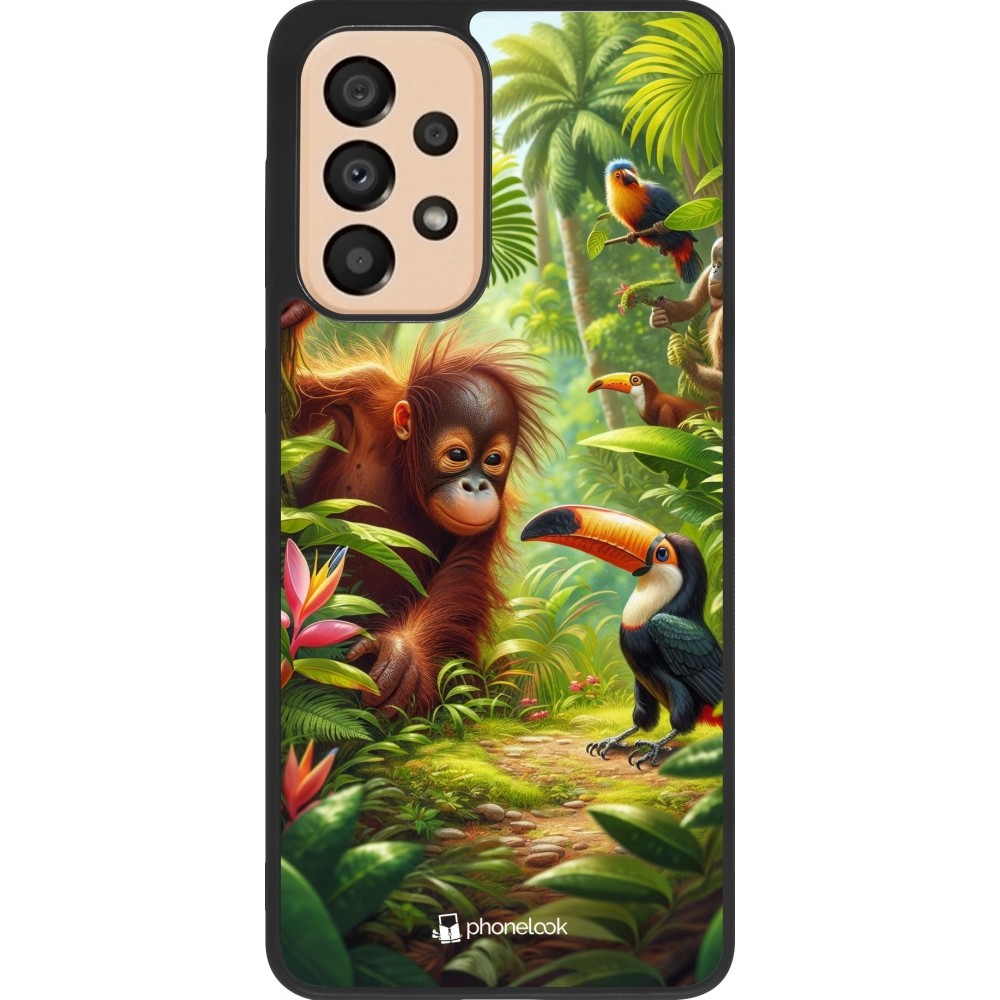 Samsung Galaxy A33 5G Case Hülle - Silikon schwarz Tropischer Dschungel Tayrona