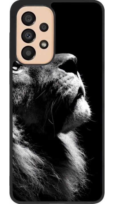 Coque Samsung Galaxy A33 5G - Silicone rigide noir Lion looking up