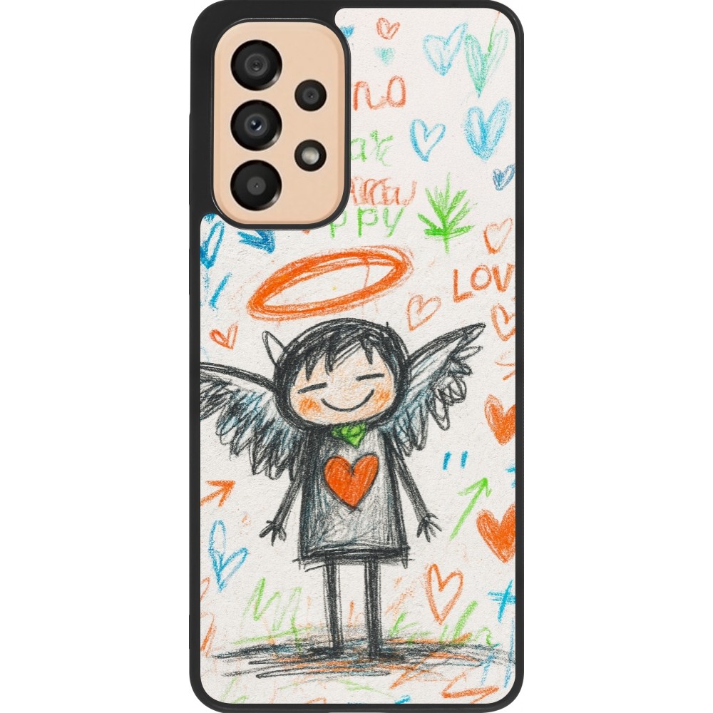 Samsung Galaxy A33 5G Case Hülle - Silikon schwarz Little Angel Sketch Love