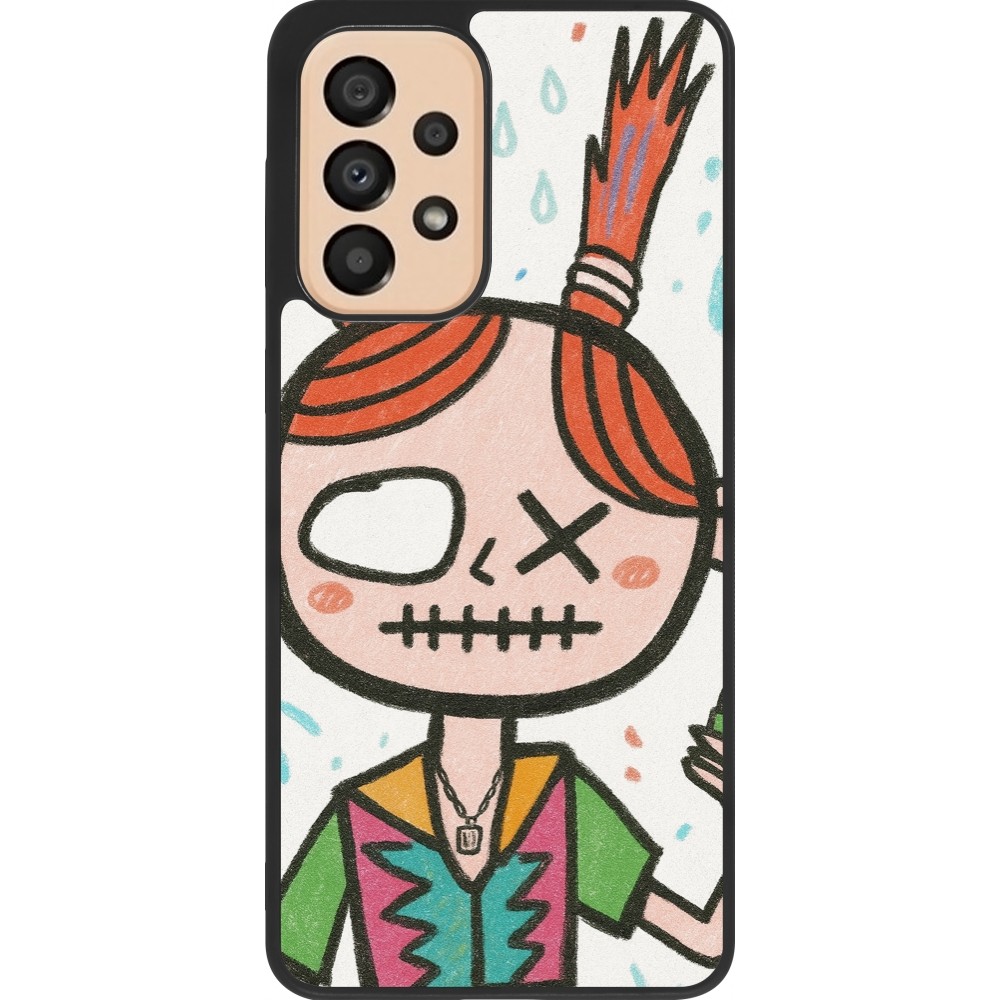 Samsung Galaxy A33 5G Case Hülle - Silikon schwarz Little Girl Sketch