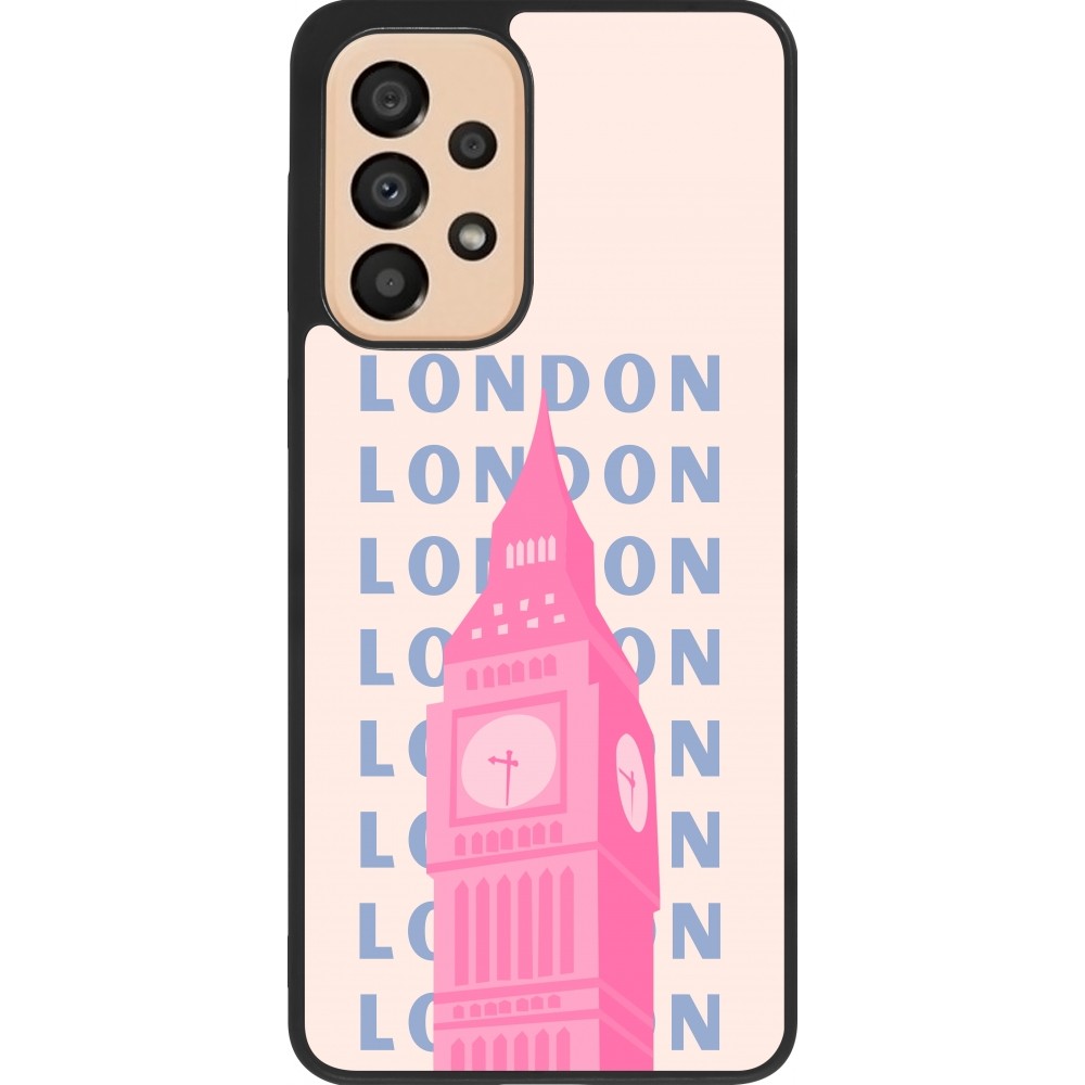 Samsung Galaxy A33 5G Case Hülle - Silikon schwarz London Pink Print
