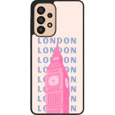 Samsung Galaxy A33 5G Case Hülle - Silikon schwarz London Pink Print