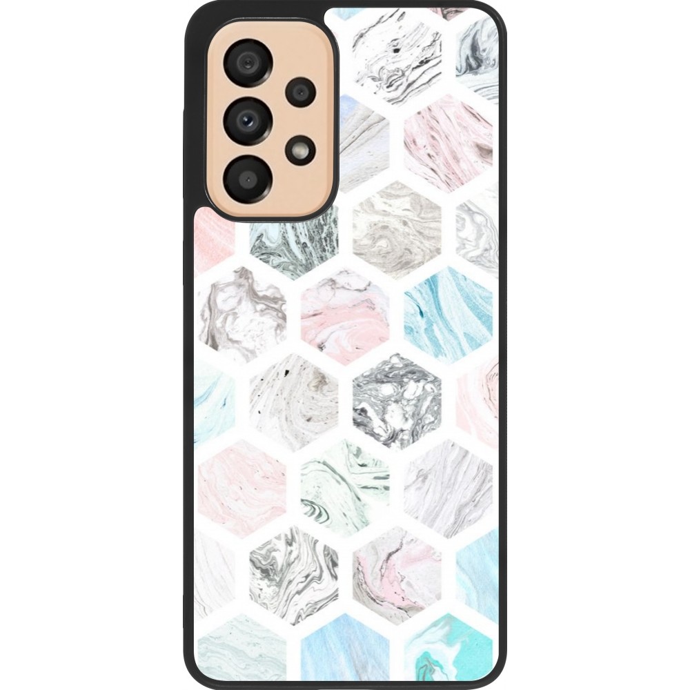 Samsung Galaxy A33 5G Case Hülle - Silikon schwarz Marble Everything