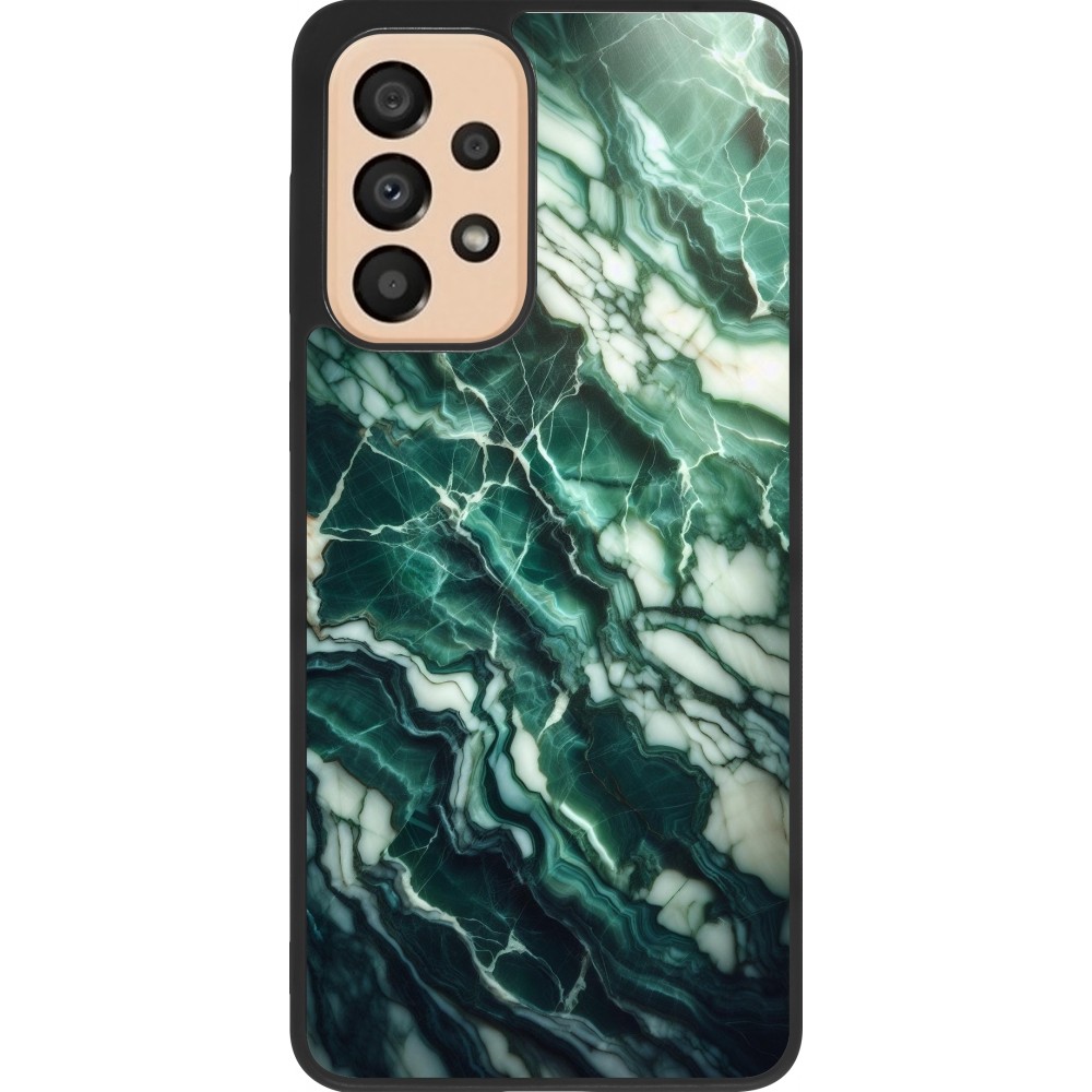 Samsung Galaxy A33 5G Case Hülle - Silikon schwarz Majestätischer grüner Marmor