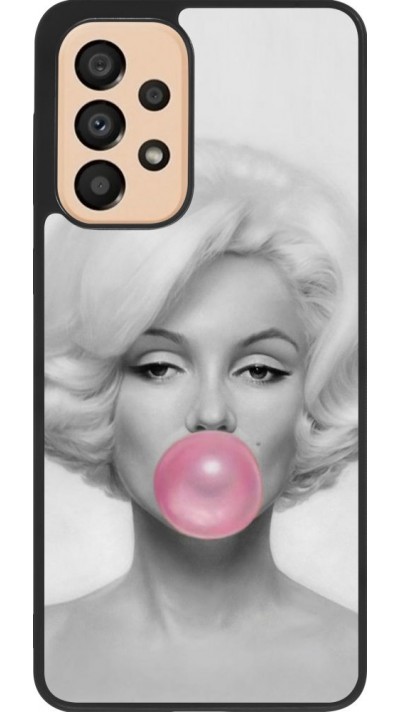 Coque Samsung Galaxy A33 5G - Silicone rigide noir Marilyn Bubble