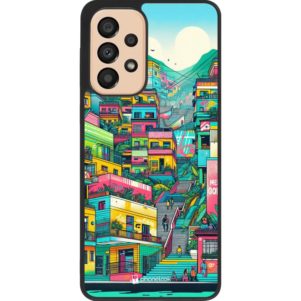 Samsung Galaxy A33 5G Case Hülle - Silikon schwarz Medellin Comuna 13 Kunst