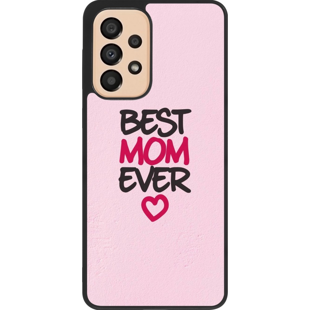 Coque Samsung Galaxy A33 5G - Silicone rigide noir Mom 2023 best Mom ever pink