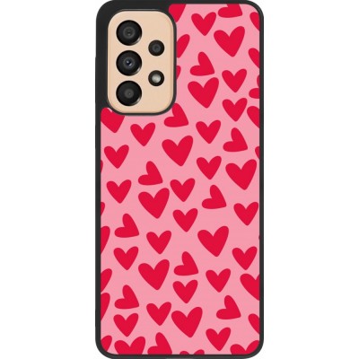 Coque Samsung Galaxy A33 5G - Silicone rigide noir Mom 2024 petits coeurs