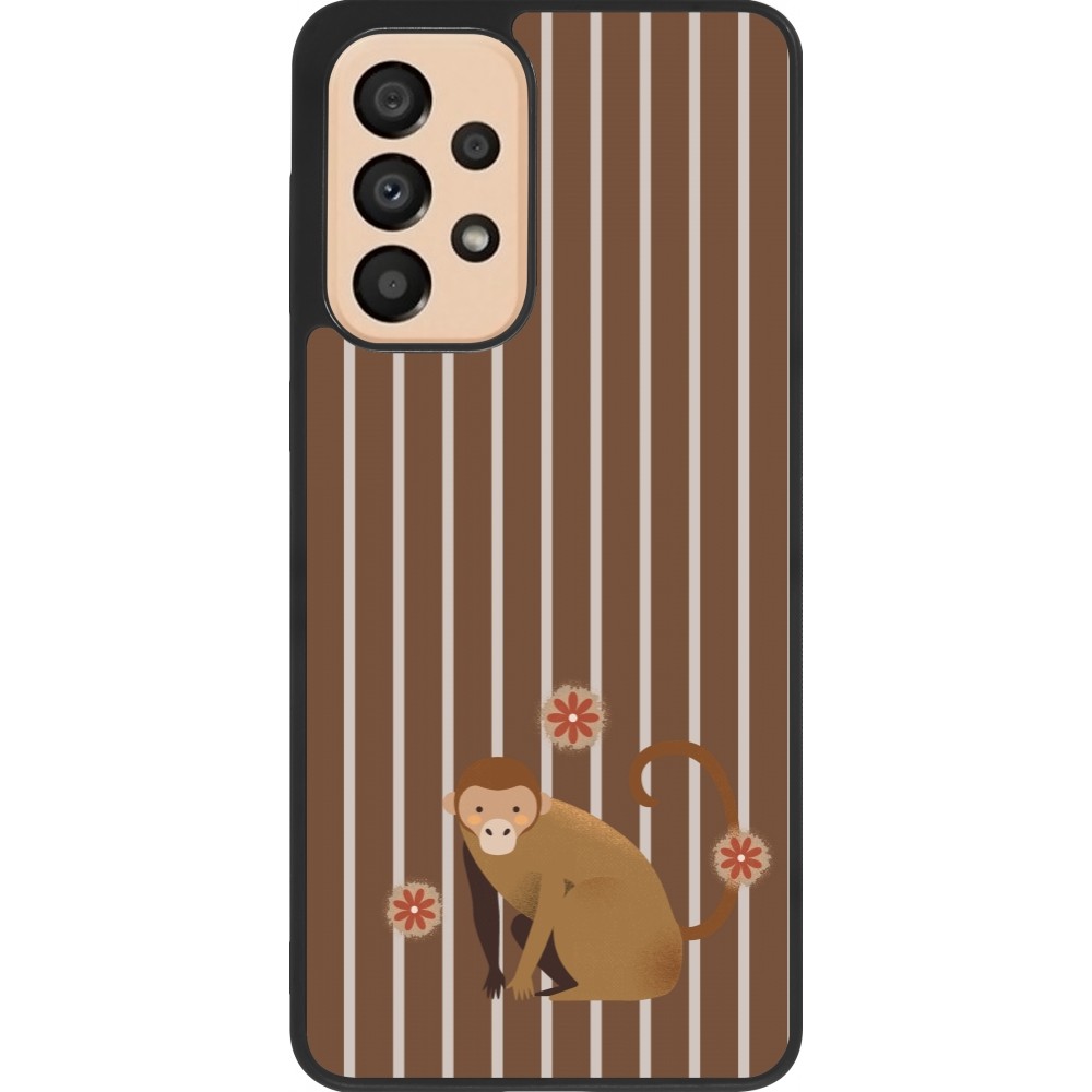 Coque Samsung Galaxy A33 5G - Silicone rigide noir Monkey with stripes