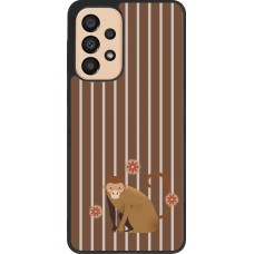 Coque Samsung Galaxy A33 5G - Silicone rigide noir Monkey with stripes
