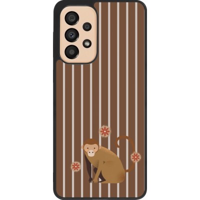 Coque Samsung Galaxy A33 5G - Silicone rigide noir Monkey with stripes