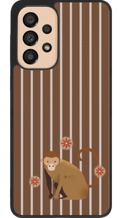 Coque Samsung Galaxy A33 5G - Silicone rigide noir Monkey with stripes