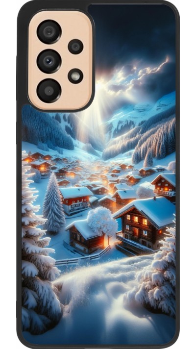 Samsung Galaxy A33 5G Case Hülle - Silikon schwarz Berg Schnee Licht