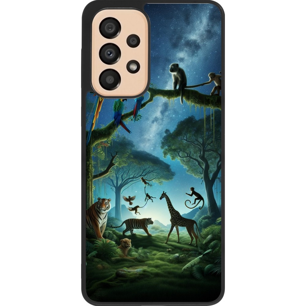 Samsung Galaxy A33 5G Case Hülle - Silikon schwarz Paradies der exotischen Tiere
